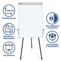 Доска флипчарт магнитно маркерная Brauberg 70х100 см на треноге 231720