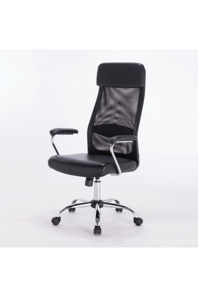Кресло офисное Brabix Flight EX-540 сетка/экокожа, черное 531850 Кресло офисное Brabix Flight EX-540 сетка/экокожа, черное 531850