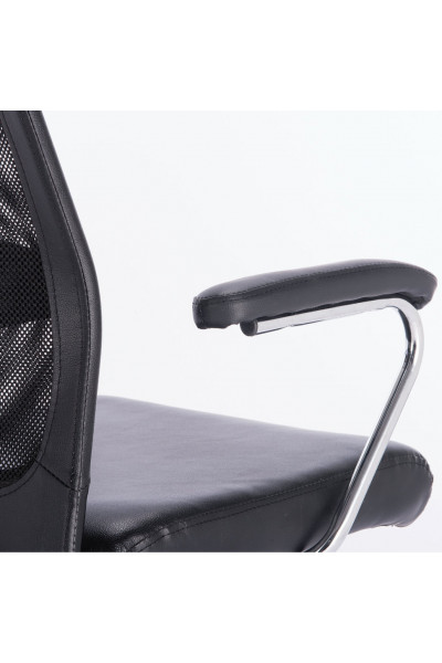 Кресло офисное Brabix Flight EX-540 сетка/экокожа, черное 531850 Кресло офисное Brabix Flight EX-540 сетка/экокожа, черное 531850