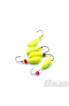 Мормышка литая Яман Жучок, 0,5 г, Kumho №27, цвет фц. желтый (5 шт.) Я-МР1246ФЖ