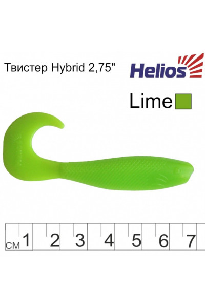 Твистер Helios Hybrid 2,75/7,0 см, цвет Lime 7 шт HS-13-008 Твистер Helios Hybrid 2,75/7,0 см, цвет Lime 7 шт HS-13-008
