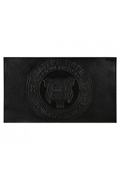 Коврик резиновый придверный Vortex Свинка 35х60 см черный 20028 Коврик резиновый придверный Vortex Свинка 35х60 см черный 20028