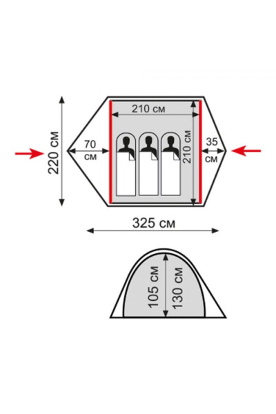 Палатка Tramp Quick 3 V2 зеленая TRT-097 Палатка Tramp Quick 3 V2 зеленая TRT-097