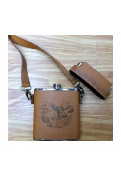 Фляжка и набор стопок Helios Лось 240 мл PBP-8