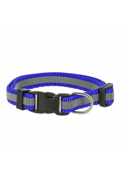 Ошейник светоотражающий нейлон Каскад с пряжкой-защелкой 1 см на шею 20-30 см, синий
