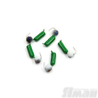 Мормышка безнасадочная Яман Гвоздешарик зеленый, d-3 мм, 0,85 г, кристалл белый (5 шт.) Я-МР1786