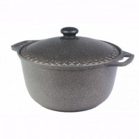 Кастрюля антипригарная с крышкой Силумин Гранит Азиатка 2л (ГКА02)