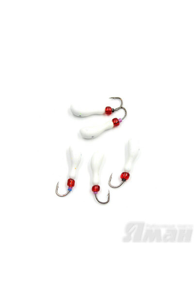 Мормышка литая Яман Мотылек, 0,5 г, Kumho №57, цвет бел. с/накопит. (5 шт.) Я-МР1683