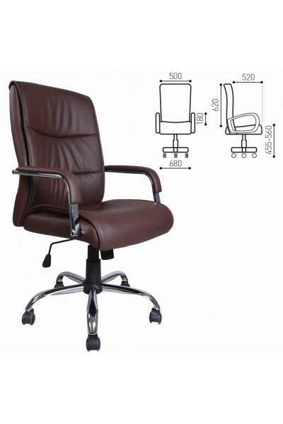 Кресло офисное Brabix Space EX-508 экокожа, коричневое 531164