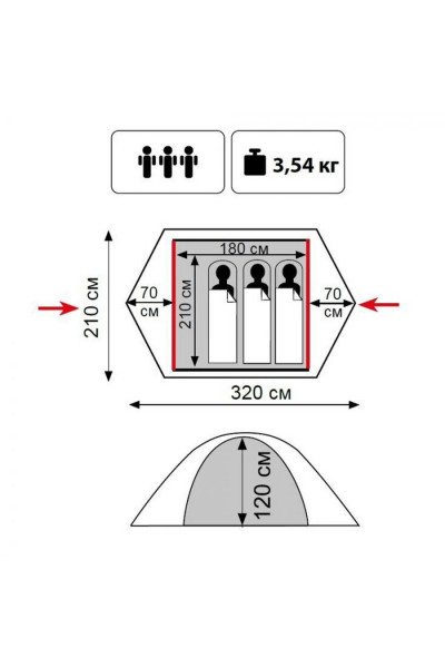 Палатка Tramp Lite Tourist 3 зеленая TLT-002 Палатка Tramp Lite Tourist 3 зеленая TLT-002