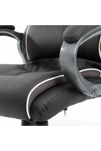 Кресло руководителя Brabix Premium Strong HD-009 до 200 кг, экокожа/ткань, черное 531945 Кресло руководителя Brabix Premium Strong HD-009 до 200 кг, экокожа/ткань, черное 531945