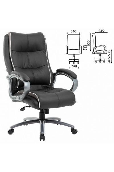 Кресло руководителя Brabix Premium Strong HD-009 до 200 кг, экокожа/ткань, черное 531945 Кресло руководителя Brabix Premium Strong HD-009 до 200 кг, экокожа/ткань, черное 531945