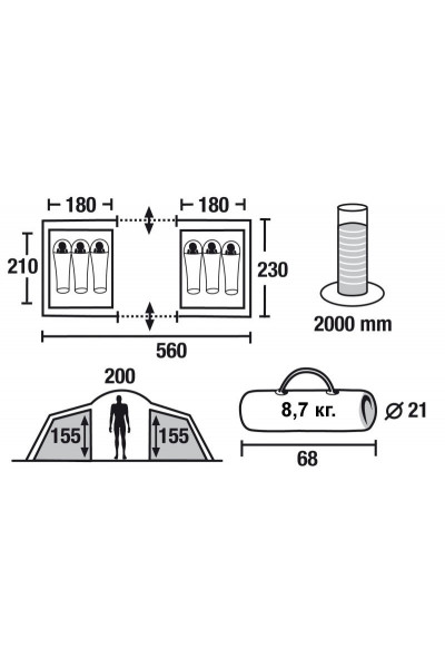 Палатка Green Glade Konda 6 Палатка Green Glade Konda 6