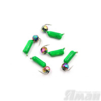 Мормышка безнасадочная Яман Гвоздешарик зеленый, d-3 мм, 0,85 г, кристалл хамелеон (5 шт.) Я-МР1782